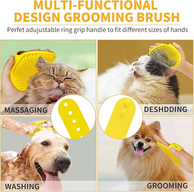 Comotech 6PCS Dog Bath Brush & Dog Toothbrush | Adjustable Handle Shampoo Brush - Image 5