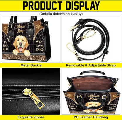 Personalized Pet Mom Leather Handbag – Custom Name Dog Cat Photo Purse - Image 3