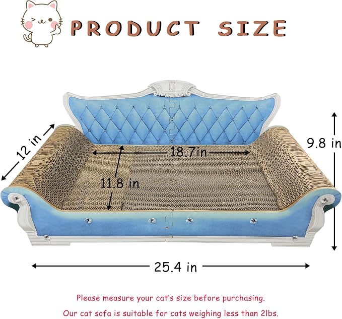 Luxury Cardboard Cat Scratcher Sofa Bed, Couch Shaped Scratching Board - Image 3