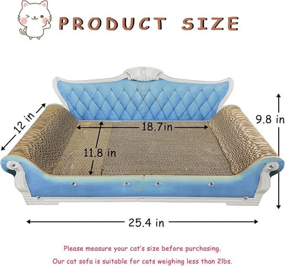 Luxury Cardboard Cat Scratcher Sofa Bed, Couch Shaped Scratching Board - Image 3