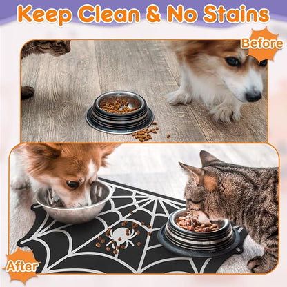 Pet Mats for Food and Water Dog Cat Food Mats Pet Feeding Mat Anti-Slip No - Image 3