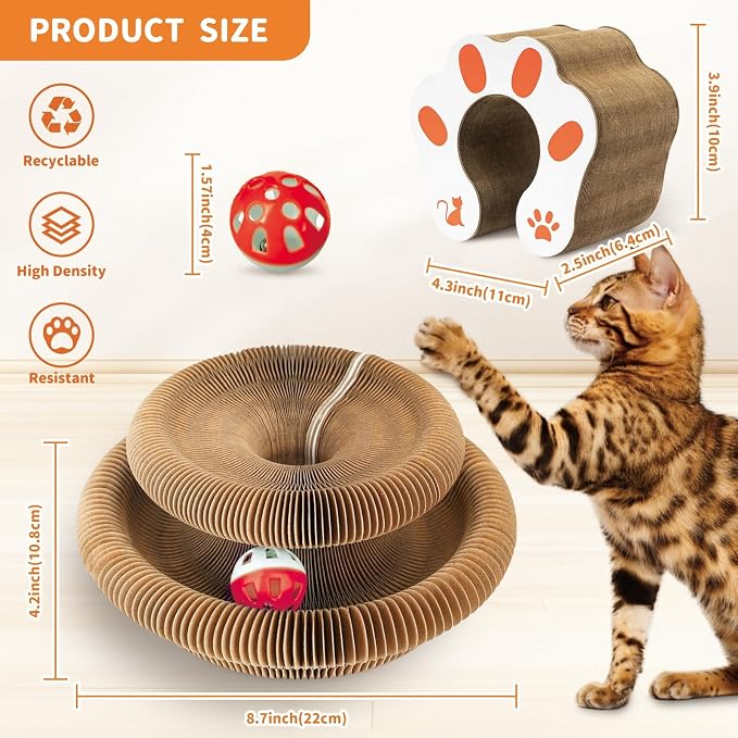 Collapsible Cats Cardboard Scratcher, Interactive Cat Toys - Image 2