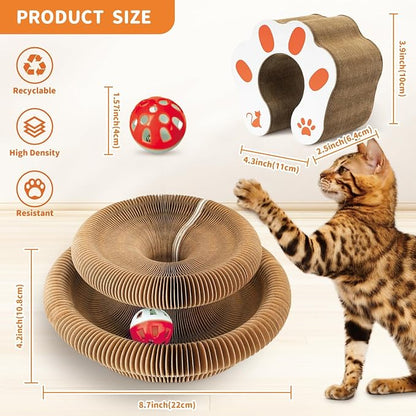 Collapsible Cats Cardboard Scratcher, Interactive Cat Toys - Image 2