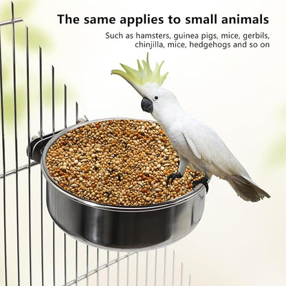 4 Pcs Medium Bird Feeding Dish Cups, Parrot Food Bowl Cage - Image 5