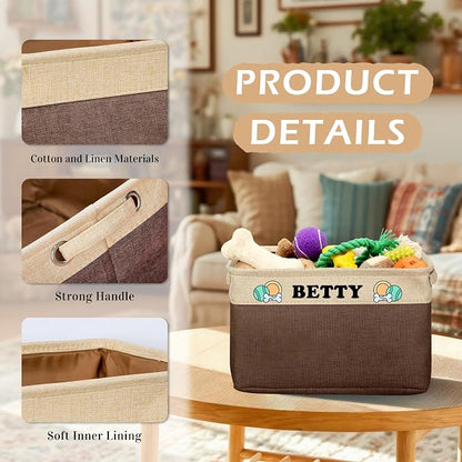 Personalized Dog Toy Storage Basket Custom Collapsible Toy Bin - Image 3