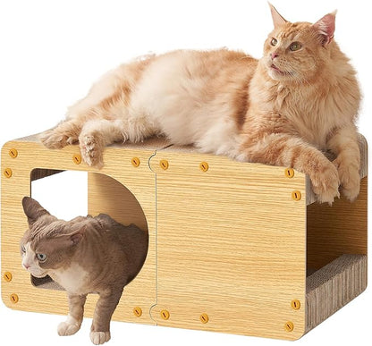 EHEYCIGA Cardboard Cat Scratcher House, 23-Inch Corrugated Cat Scratcher by EHEYCIGA