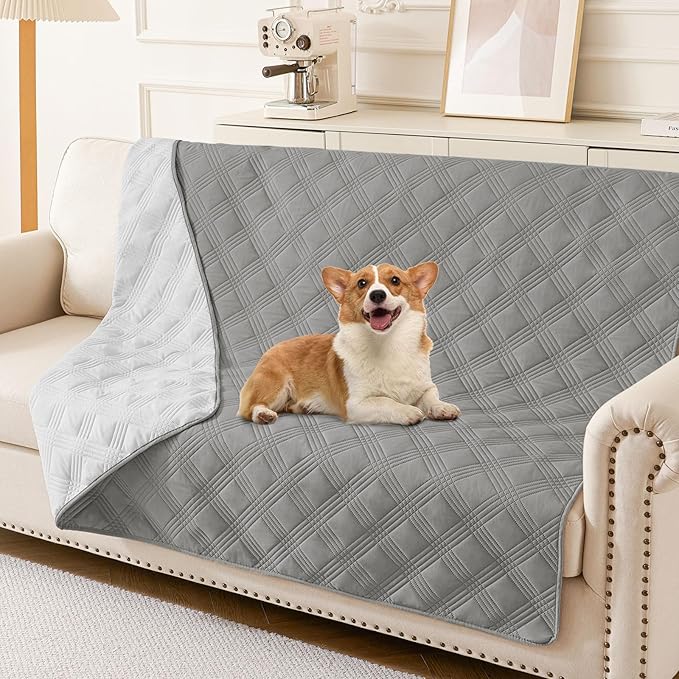 hyha Waterproof Dog Blanket, Reversible Pet Bed Blanket, Soft Sofa Couch Cover by hyha