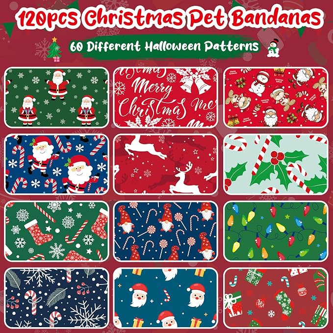 Amylove 120 Pcs St. Patrick's Day Dog Bandanas Bulk Holiday Triangle Dog Pack - Image 3