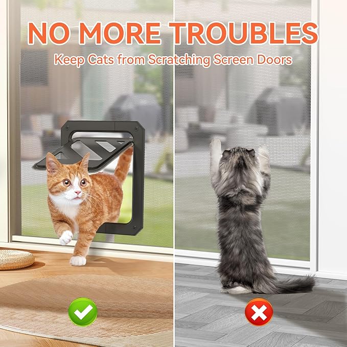 LIBBEPET Cat Door for Screen Door, Lockable Cat Screen Door for Cats & Small - Image 6
