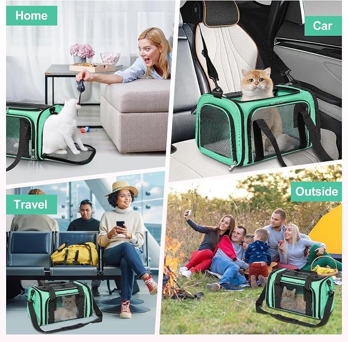 Discala Cat Dog Carrier Up to 15 Lbs TSA Airline Approved Pet Carrier - Image 8