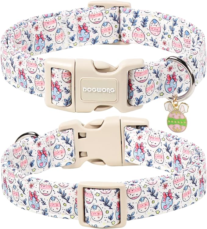 DOGWONG Cute Easter Egg Dog Collar, Adjustable Soft Egg Pet Collar - Image 2