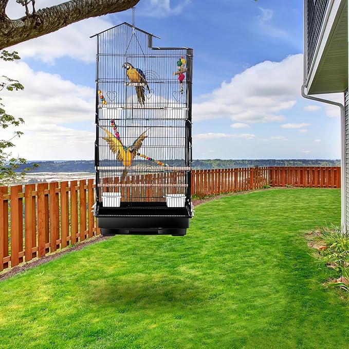 ZENY 39-inch Roof Top Large Flight Parrot Bird Cage - Image 6