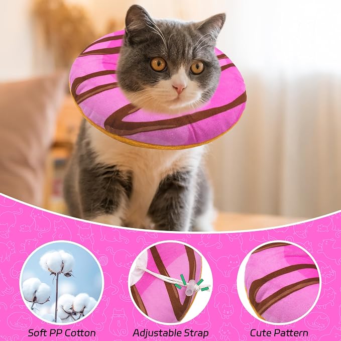 Cat Cone Collar Soft, Adjustable Cat Recovery Collars Kitten Cones to Stop - Image 3