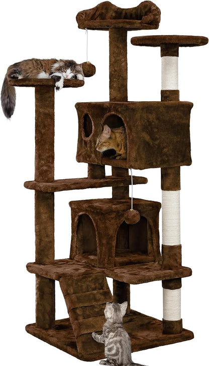 Yaheetech 54in Cat Tree Tower Condo Cat Furniture w/Scratching Post by Yaheetech