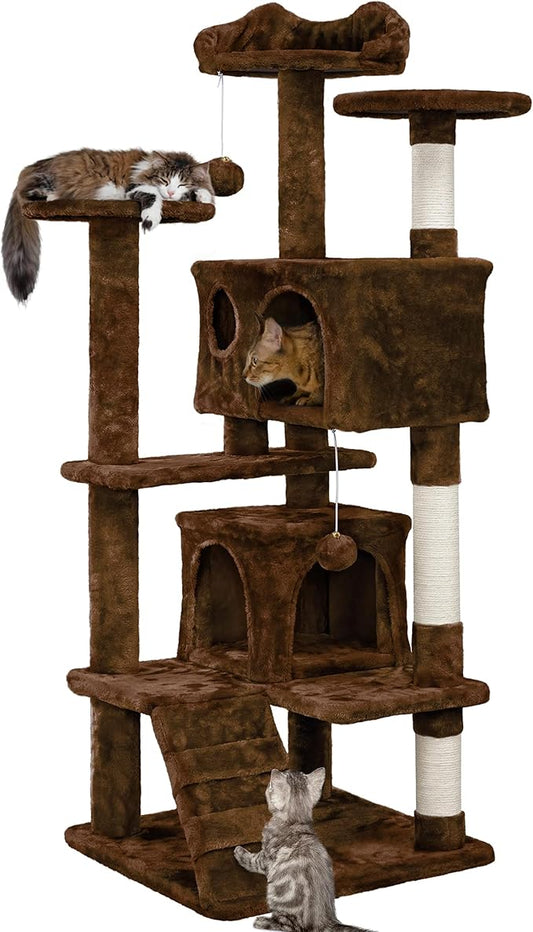 Yaheetech 54in Cat Tree Tower Condo Cat Furniture w/Scratching Post by Yaheetech
