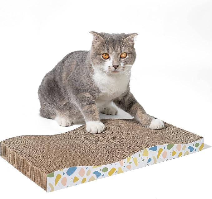 Cat Scratcher, Curved Scratch Pad, Durable Corrugated Cardboard Scratching Board - Image 9