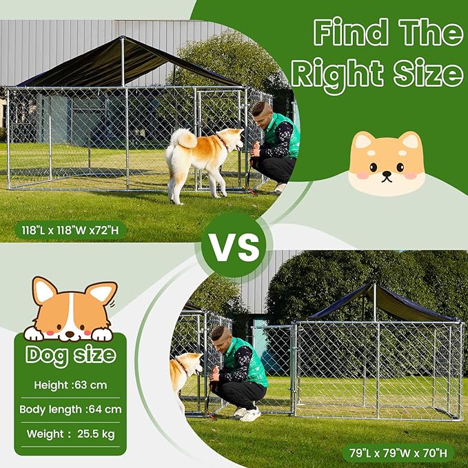 Outdoor Dog Enclosure Heavy Duty Dog Kennel House Mesh Dog Big Cage Pet Kennel - Image 5
