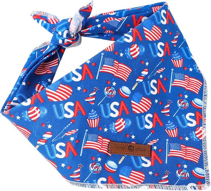 lionet paws Patriotic 4th of July Dog Bandana American Flag - Image 4
