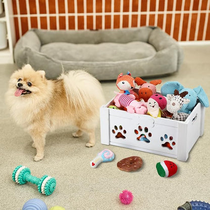 3 Pack Dog Toy Bin Wood Large Dog Toy Basket - Image 6