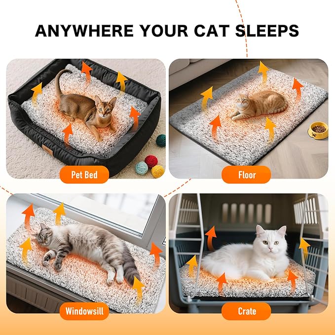 Self Warming Pet Bed for Cats & Dogs, Heated Pet Mat, 2.0 Upgraded Thermal Foil - Image 5