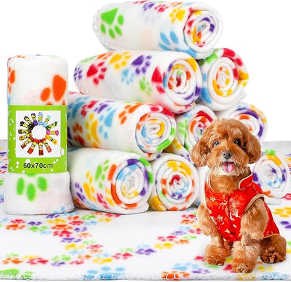 Tatuo 12 Pieces Puppy Blanket for Litter Dog Bulk Summer Throw Blanket Puppy by Tatuo
