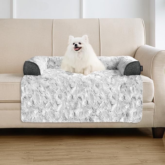 Calming Small Dog Bed for Couch, 35 x 31 inch Removable Couch Cover for Dogs by blunique
