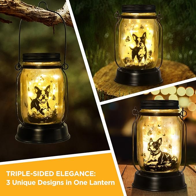 Boston Terrier Gifts for Women/Men Boston Terrier Solar Lanterns Mom Birthday - Image 2
