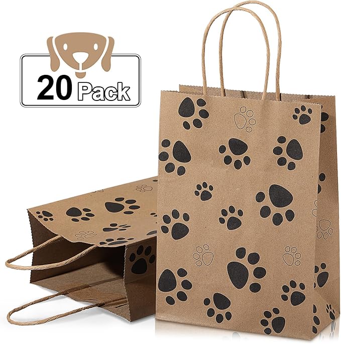 Blulu 20 Pcs Puppy Dog Paw Gift Bags - Image 3