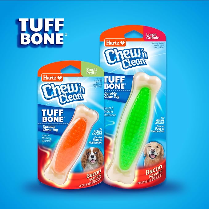 Hartz Chew 'n Clean Tuff Bone Tough Dog Chew Toy, Large 3 Pack - Image 6