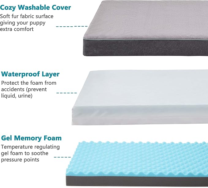 Orthopedic Memory Foam Dog Bed, Cooling Dog Beds Waterproof Pet Bed - Image 2