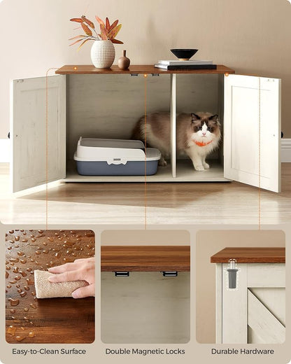 Feandrea Cat Litter Box Enclosure, Litter Box Furniture Hidden - Image 9