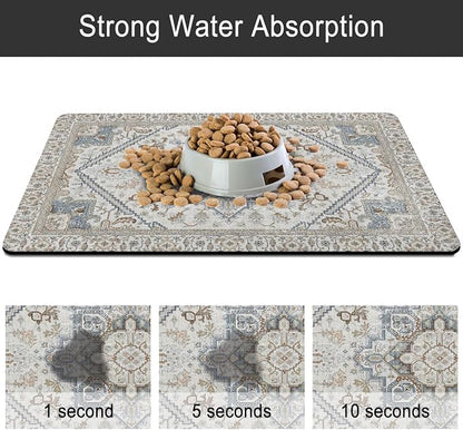 Dog Food Mats for Floors, Absorbent and Quick-Drying Pet Cat Food Mat, - Image 5