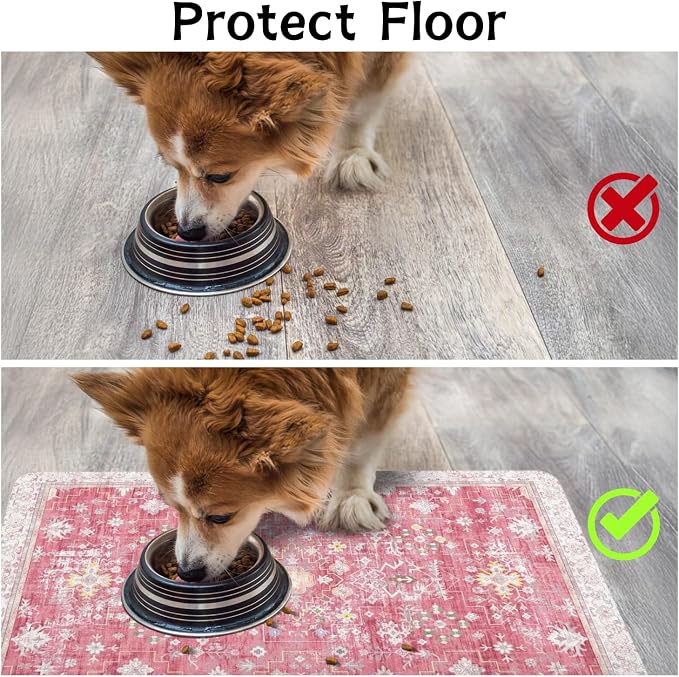 Pet Food Mats for Floor, Absorbent Dog Mat for Food and Water Dispenser Mat - Image 3