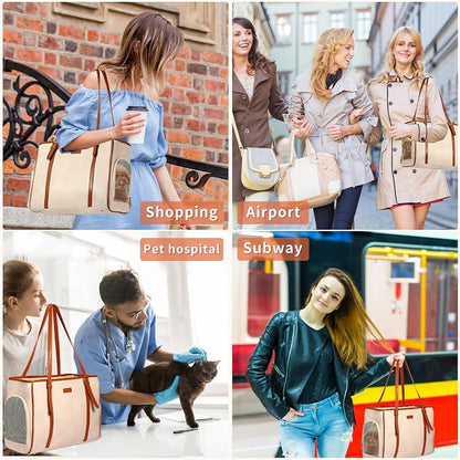 Fashion Dog Purse Pet Carrier Leather Bag - Image 5
