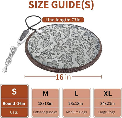 Cat Heating Pad Round with Smart Thermostat Switch and Power Line Protection - Image 3