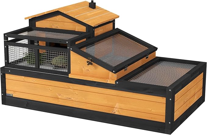 PawHut 3- Room Tortoise House Habitat by PawHut