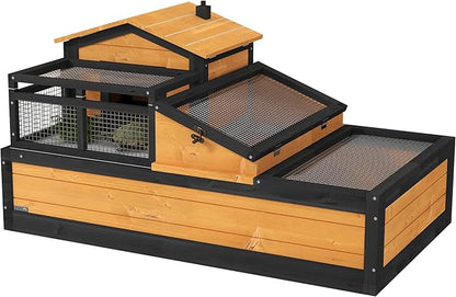 PawHut 3- Room Tortoise House Habitat by PawHut