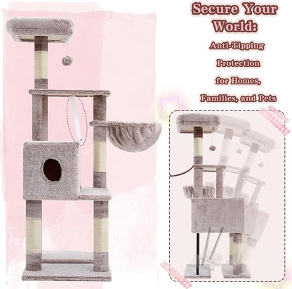Heybly Cat Tree, 49.2 Inches Cat Tower - Image 8