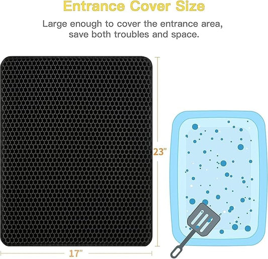 Cat Litter Mat Litter Box Mat, EVA Honeycomb Double Layer Design, Urine & - Image 2