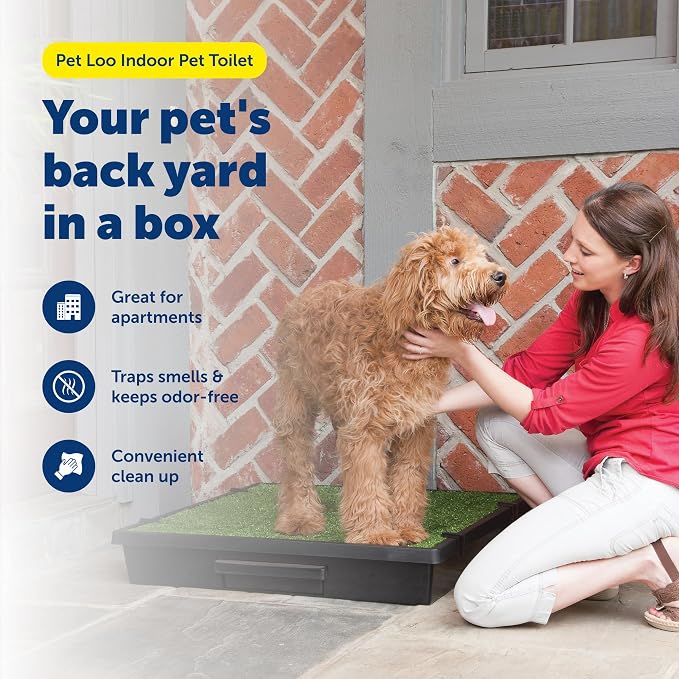 PetSafe Pet Loo Indoor Pet Toilet, Portable Dog Potty Station, Grass Pad Tray - Image 2