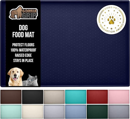 GORILLA GRIP 100% Waterproof Raised Edge BPA Free Silicone Pet Feeding Mat by GorillaGrip