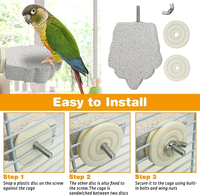 PINVNBY 6 PCS Bird Perch Parrot Beak Grinding Stone Calcium Mineral Parrot - Image 6