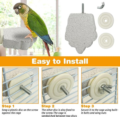 PINVNBY 6 PCS Bird Perch Parrot Beak Grinding Stone Calcium Mineral Parrot - Image 6