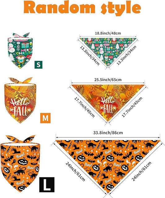 PET SHOW 50 Pack Big Dog Bandanas Bulk XL Assorted Random Dog Scarves Bibs - Image 2
