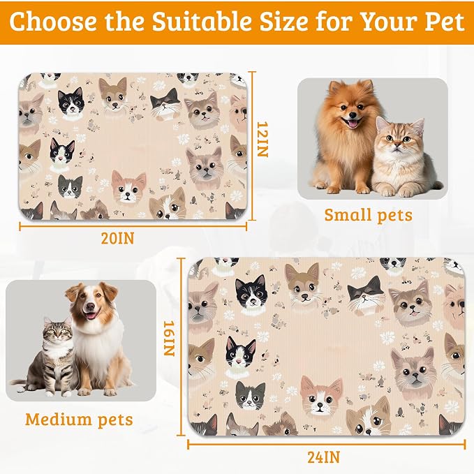 Pet Feeding Mat, Pet Photo Absorbent Dog Cat Food Mat Dog Mat - Image 6
