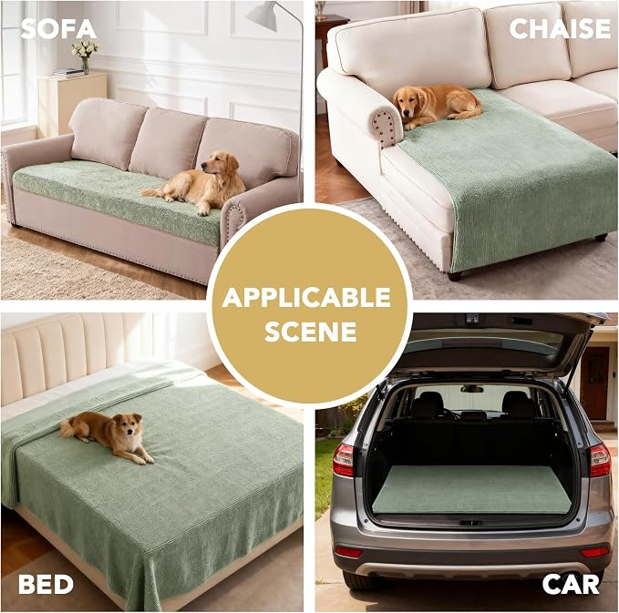H.VERSAILTEX Non Slip Pet Couch Cover Chenille Dog Bed Protector Thick Soft - Image 6