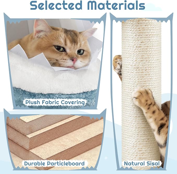 Yaheetech Cat Tree, 72.5inch Ocean-Themed Cat Tower - Image 6