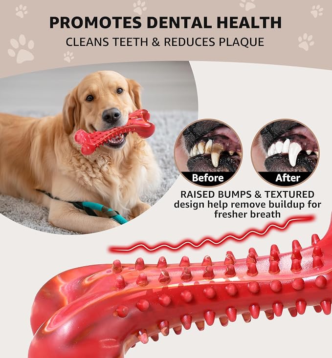 Dog Chew Toy for Aggressive Chewers, Tough Natural Rubber Bone - Image 5