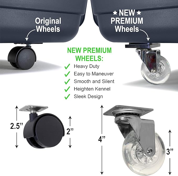SportPet Airline Compliant Travel Dog Kennel Heavy Duty REPLACEMENT WHEELS - Image 4