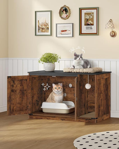 Cat Litter Box Enclosure, Hidden Litter Box Cabinet Furniture - Image 3